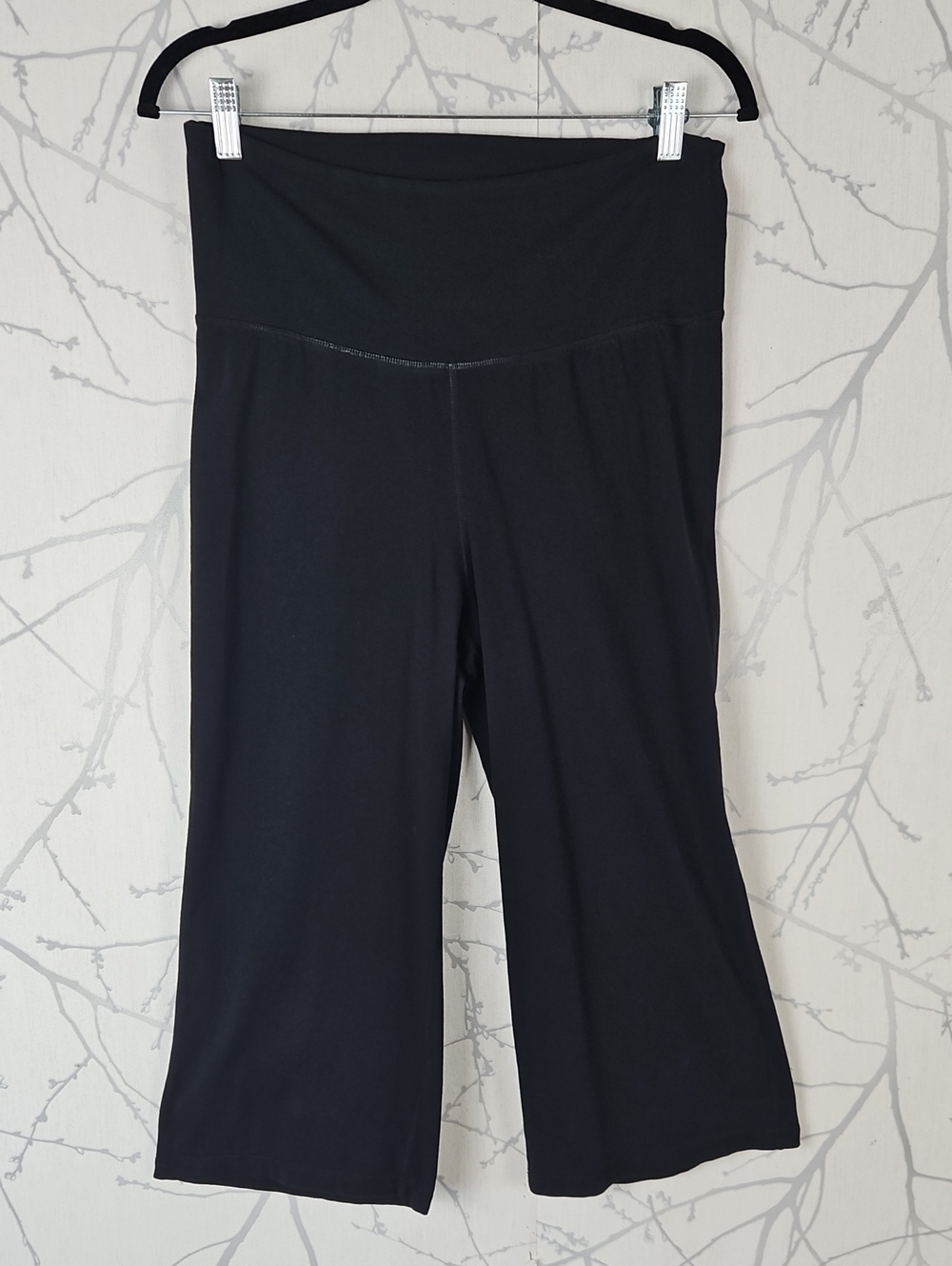 Lululemon Black Practice Cotton High Rise Wide Leg Crop Pants